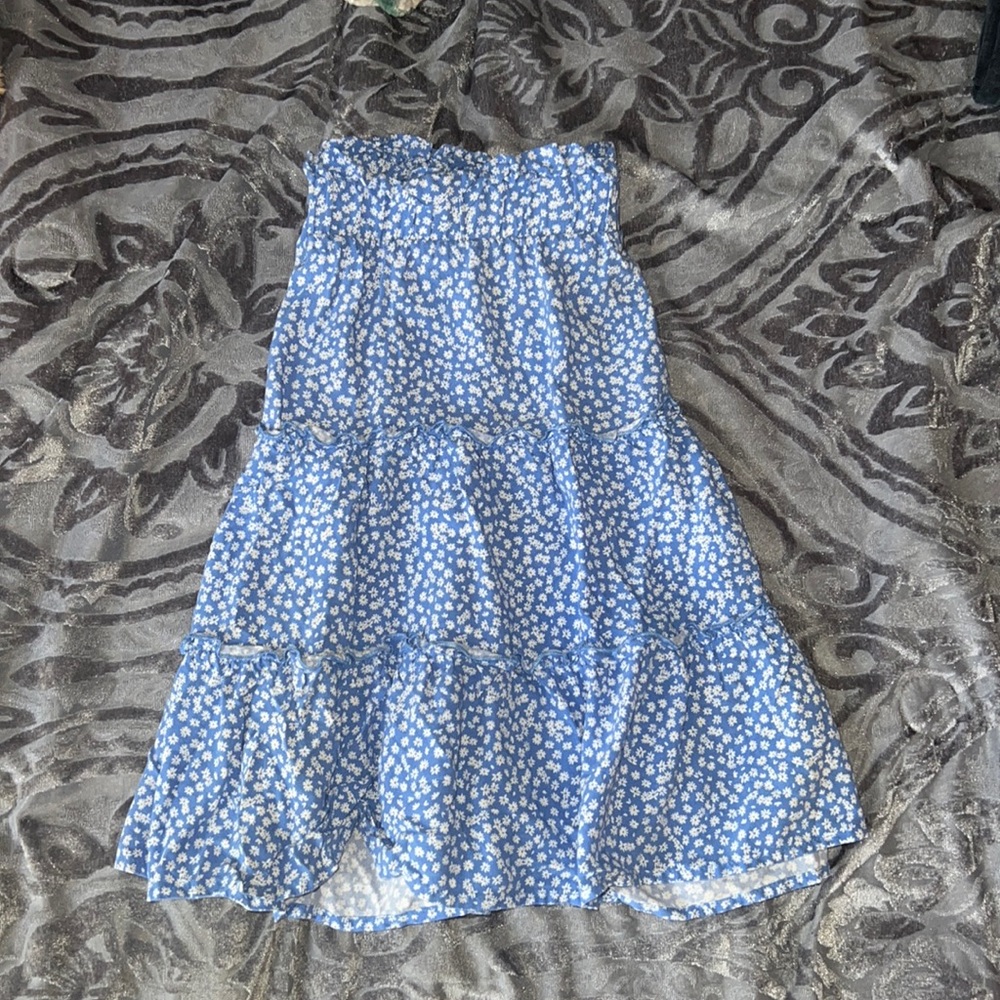 Wild Fable Medium Light Blue Floral Skirt